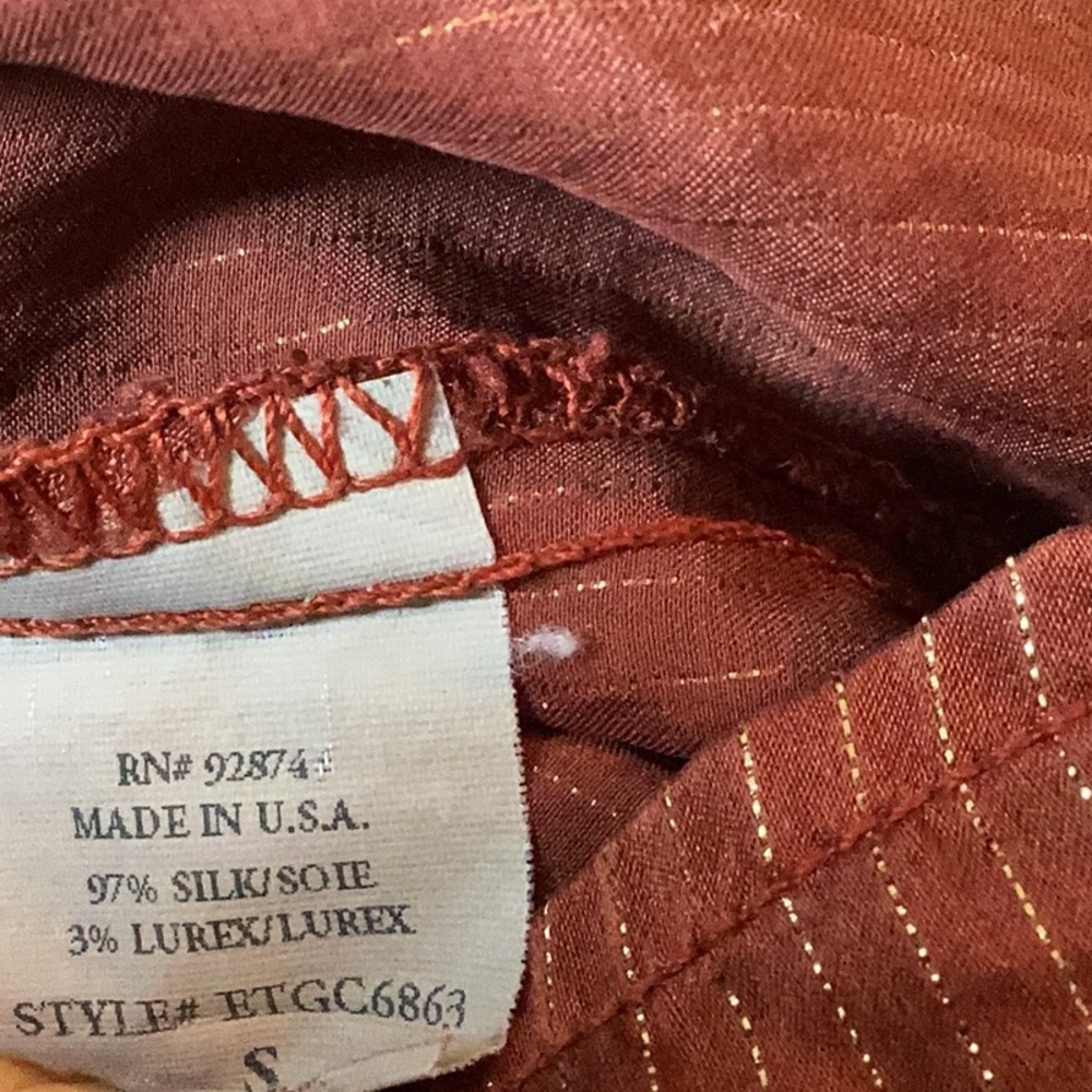 Ella Moss Silk Rust Sleeveless Blouse - Picture 7 of 9